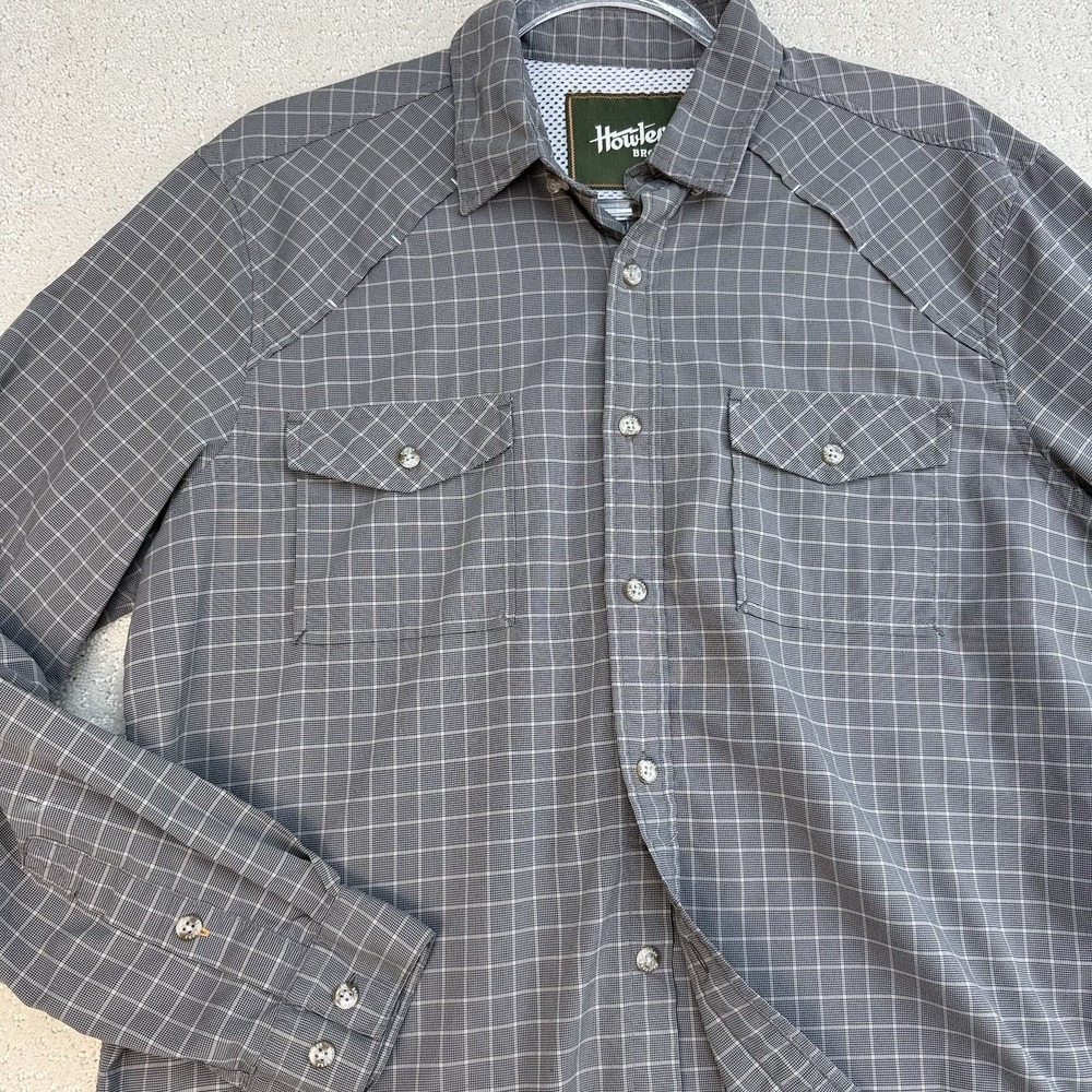 Howler Bros Matagorda Shirt Mens S Gray Plaid Lightweight Nylon Blend $89